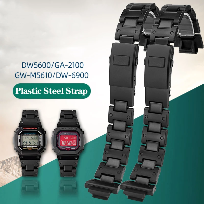 

High Quality Plastic Steel Watch Strap for Casio G-SHOCK DW-6900 9600 DW5600 DW-5600 GW-M5610 GW-5000 GA-2100 GM2100 Watchband