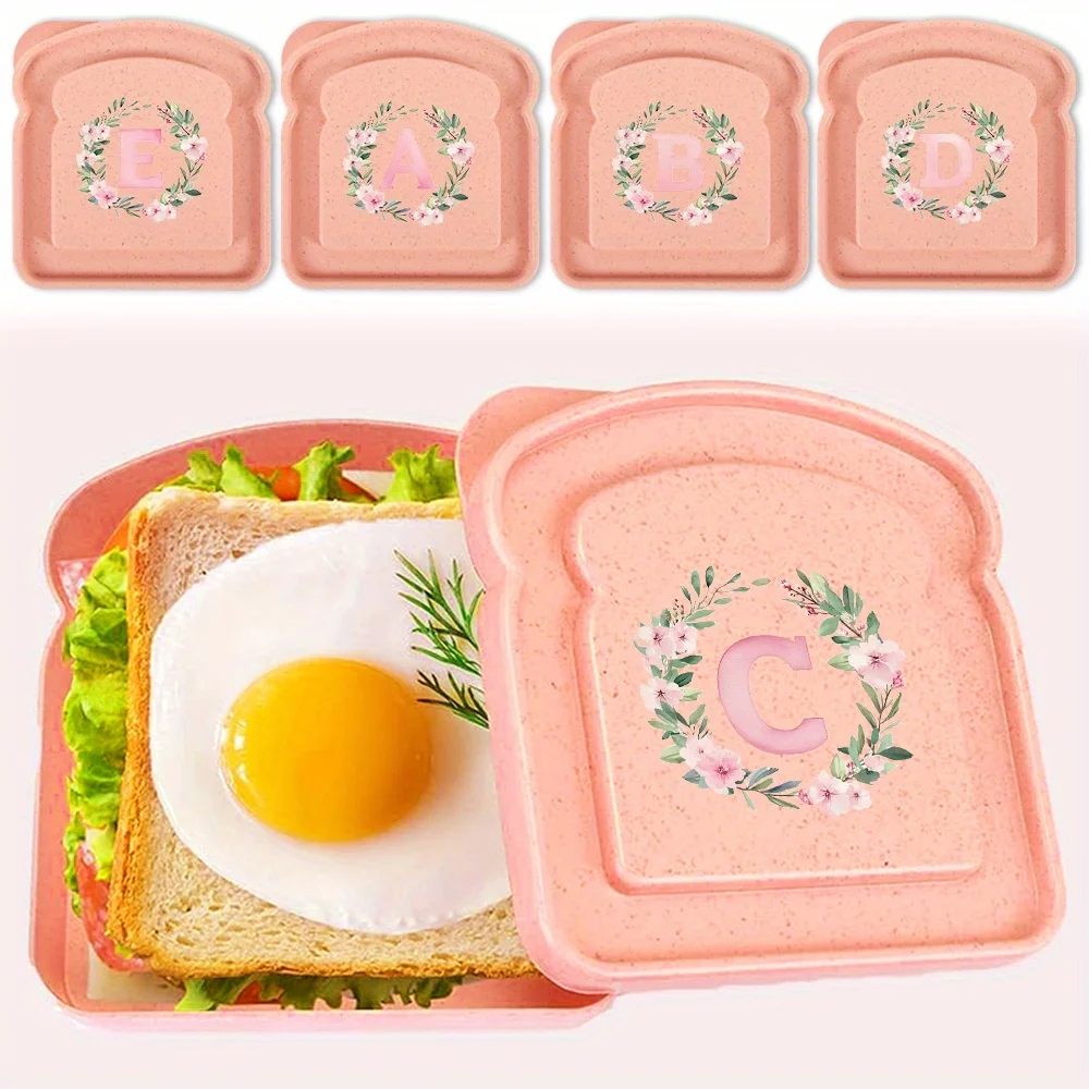Portable Fresh-Keeping Toast Sandwich Container, Reusable Bento Lunch Box Microwave Safe for Home Camping Picnic