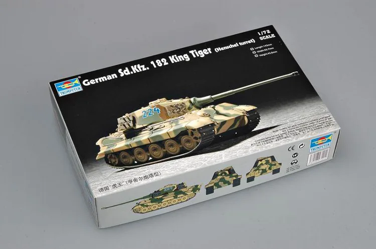 1/72 WWII German Tiger King Henschel Turret Tank Military Assembly Model Military Vehicles 07201 view 3