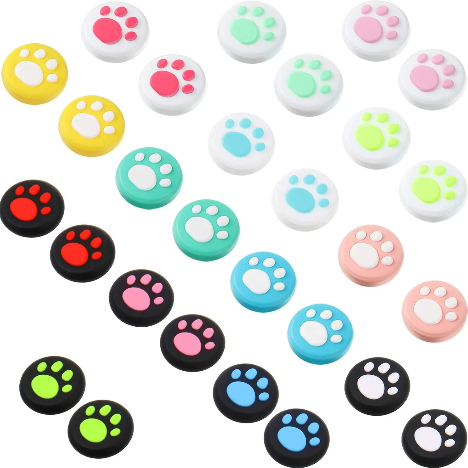 28-Pack Cat's Claw Silicone Thumb Grip Covers Thumb Stick Grip Covers for PS5 PS4 Xbox Series XS Game Joystick Controller Access