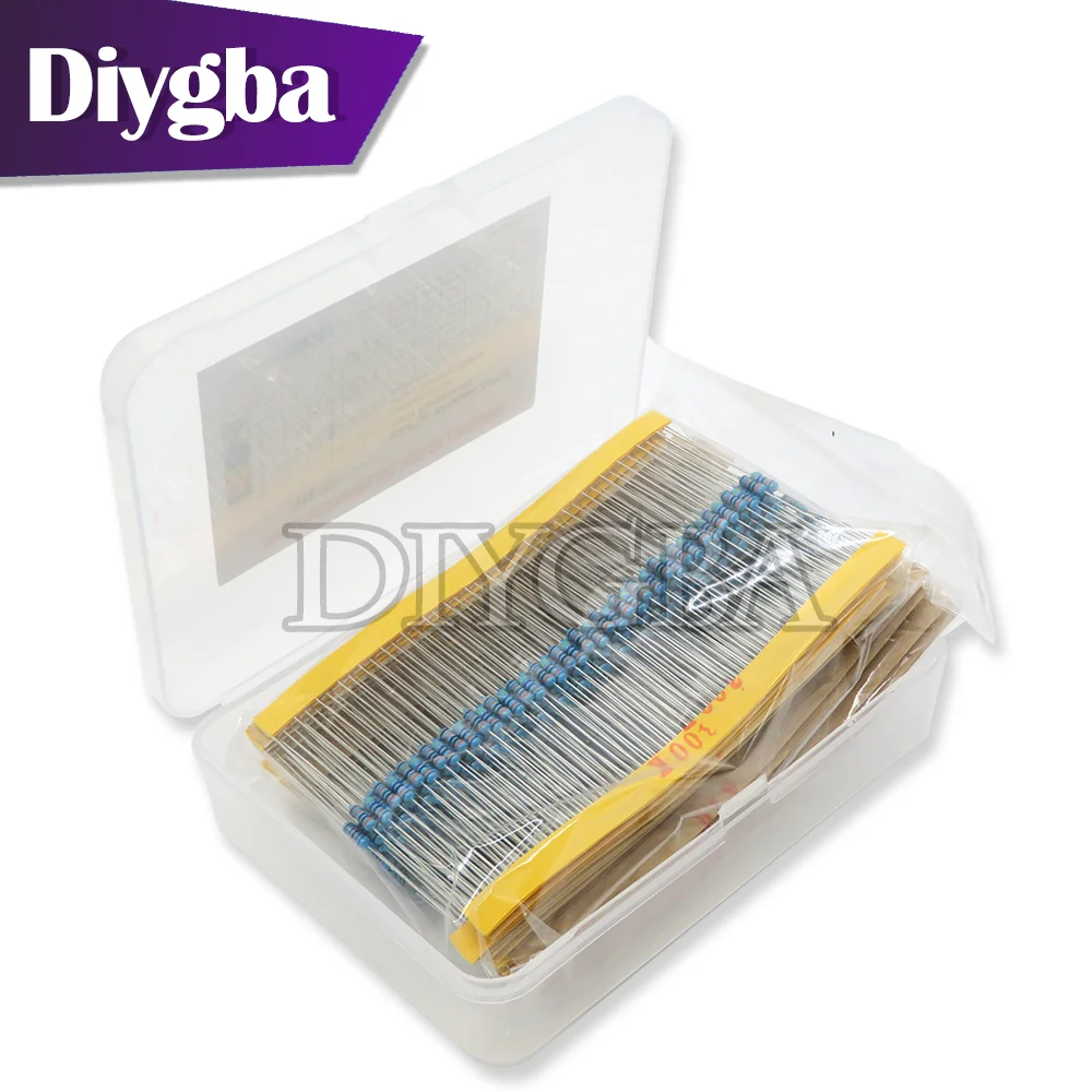 600PCS 30Values* 20PCS 1% 1/4 W resistor pack set diy diygba Metal Film Resistor kit use colored ring resistance 10R ~ 1M
