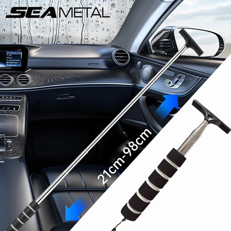 SEAMETAL Car Rearview Mirror Wiper Telescopic Soft Handle Auto Glass Cleaning Tools Defogger Brush Wiper Blade Car Accessories