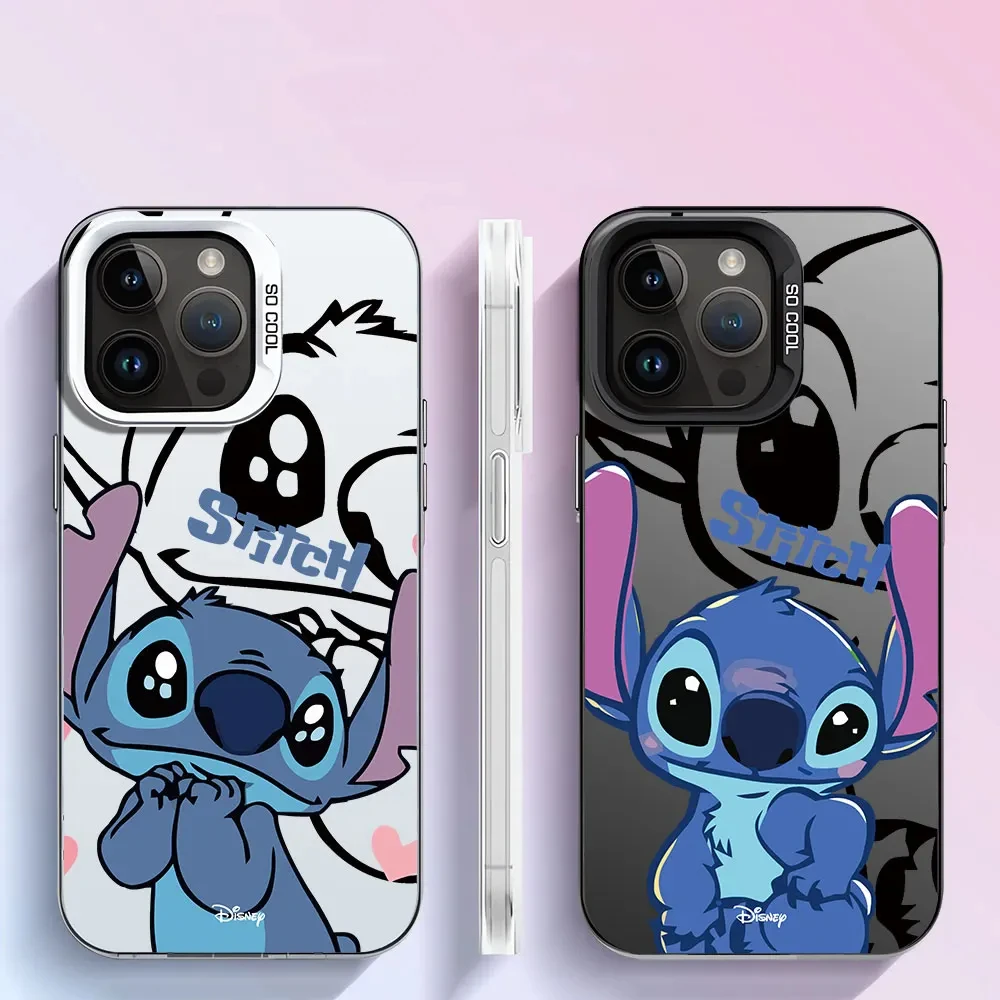 Disney Stitch Cute Lovely Couple Phone Case For iPhone 16 15 14 13 11 12 PRO MAX XS XR 15 14Plus Anti Drop Shockproof Soft Cover