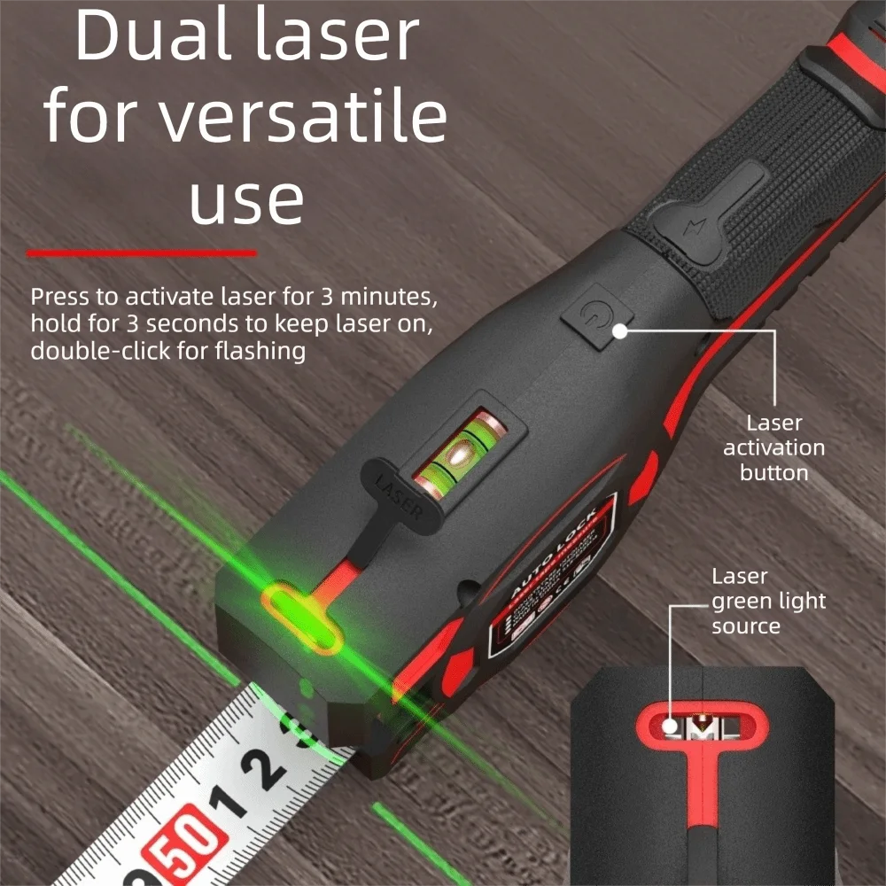 Mètre à ruban laser 3-en-1 rét - Industrial Laser Tape Measure avis et prix