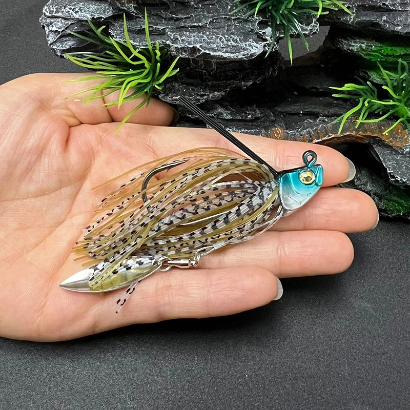 تهزهز إغراء سبينر سلك الطعم 13 جرام تنورة اللحية الصيد السحر المطاط تهزهز Buzzbait السباحة تهزهز رئيس ل باس بايك المتذبذب الصيد السنانير #3