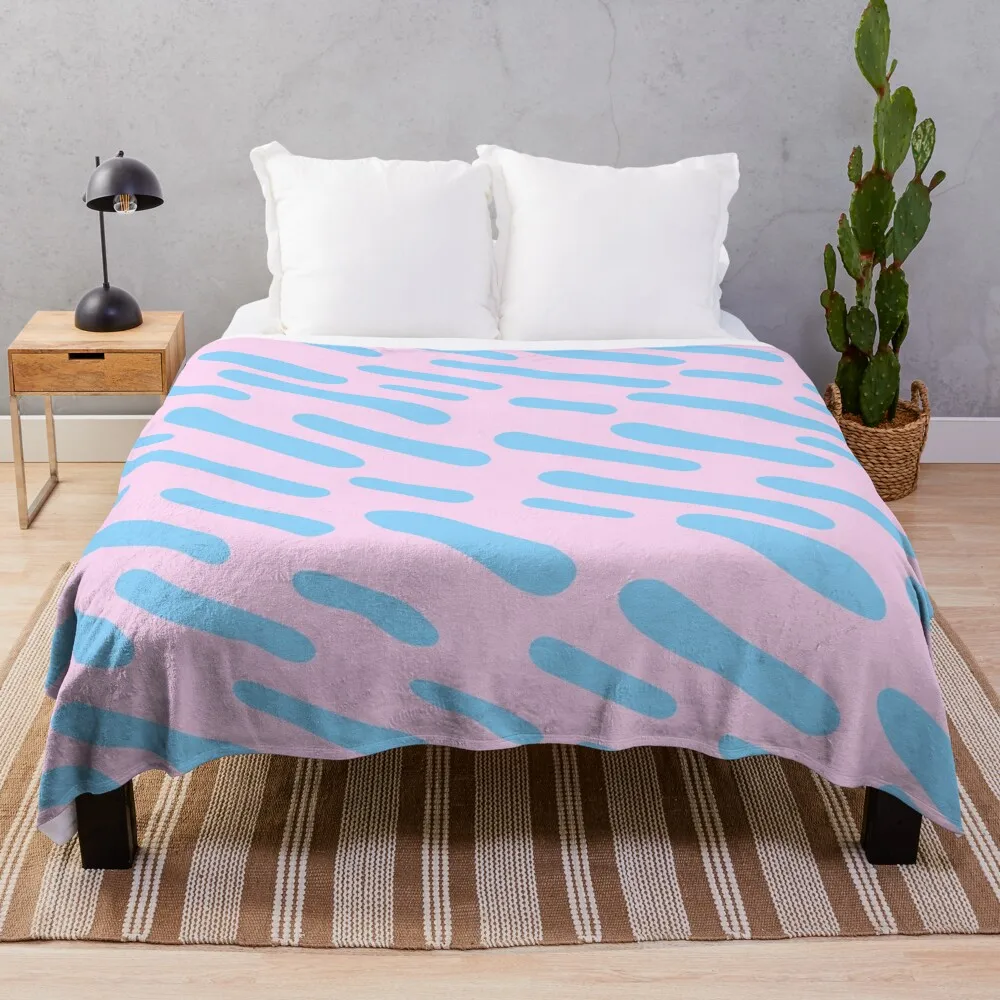 

Pink and Blue Abstract Stripes pattern Throw Blanket warm winter Luxury Designer Blankets