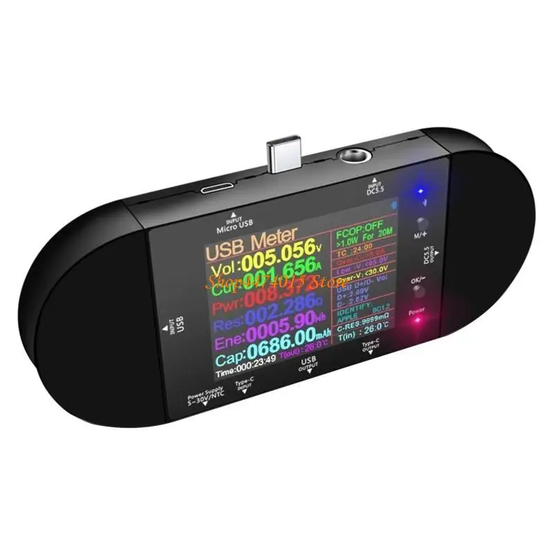 

K1AA UD24 USB-тестер Type-C 2,4 "DC5.5 Цифровой амперметр вольтметрового мощного банка детектор напряжение PD Триггер