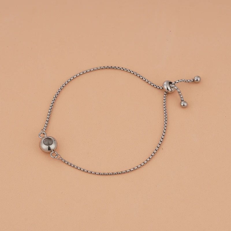 Pulsera circular de proyección de foto con cadena de acero inoxidable, brazalete de forma redonda, joyería para mujer, regalo, Dropship