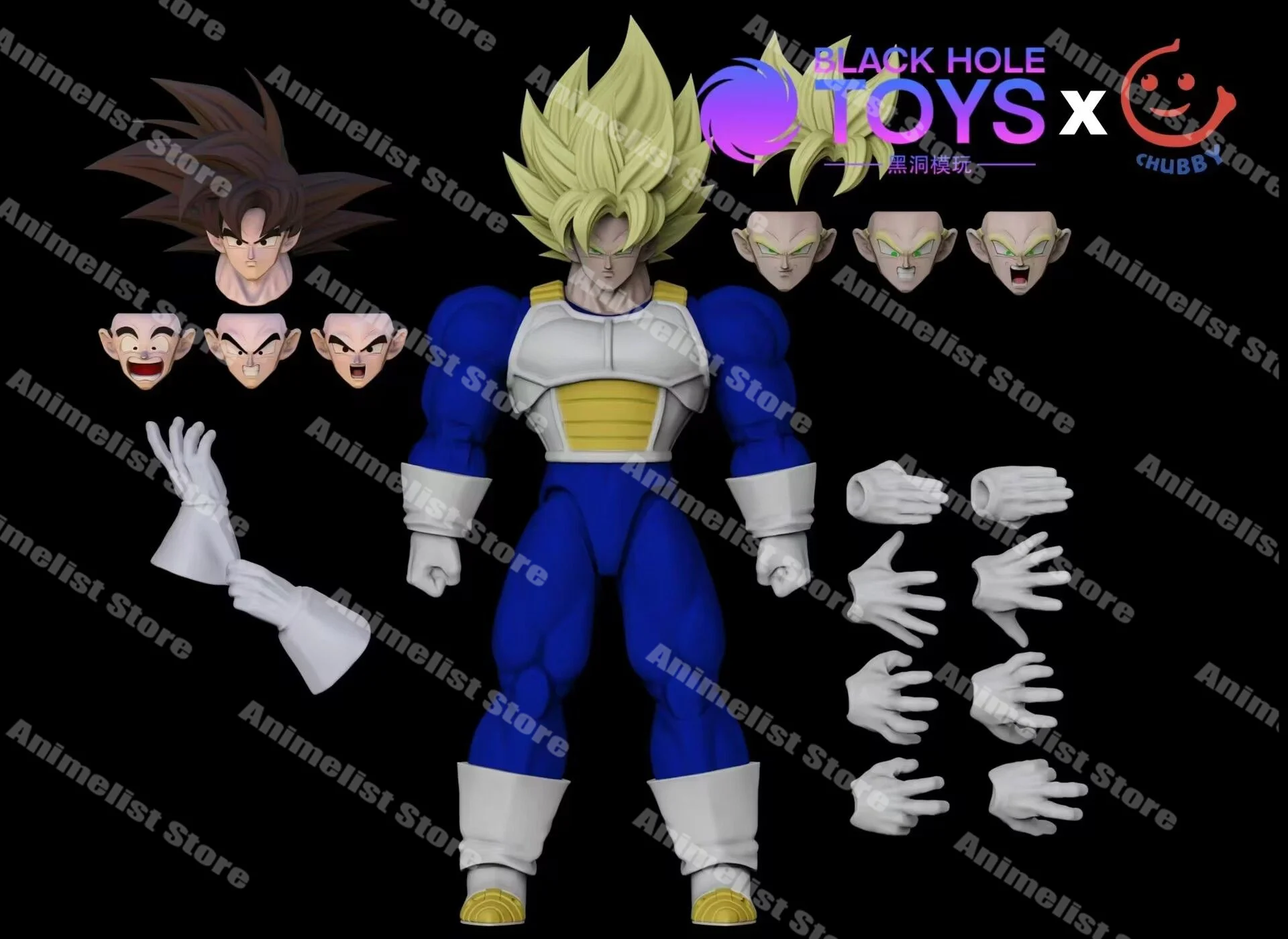 Black Hole Toys & Chubby Dragon Ball Vegeta Action Figures Shf Super Saiyan Ssj Majin Full Power Anime Models Gifts Kid Toys