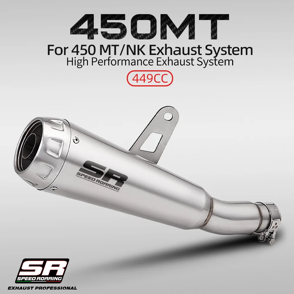 

For 450MT 2024-2025 Motorcycle Exhaust System Slip-On Middle Link Pipe 51mm Muffler Compatible with 450MT Models