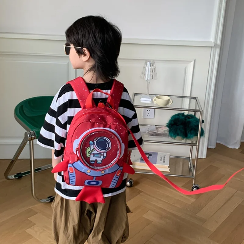 Boy Girl Cartoon Astronaut Fashion Small Backpacks In Kindergarten 2022 New Anti Lost Children Cute Rocket Schoolbags for Travel