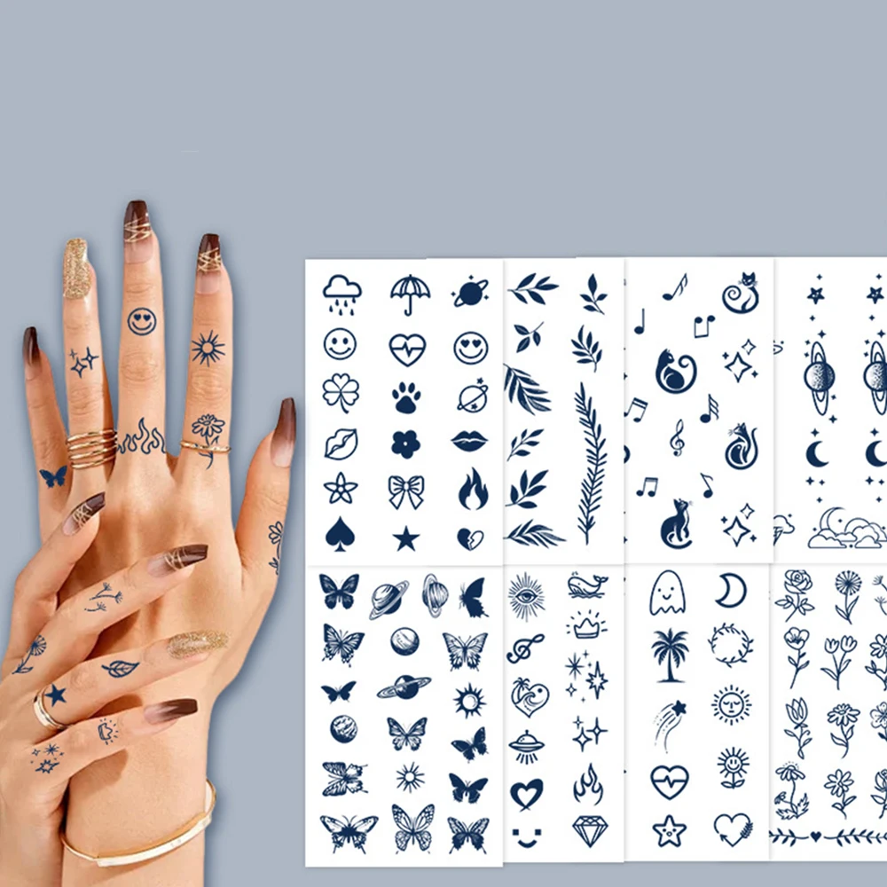 1/10PCS Small Fresh Finger Tattoo Stickers Cute And Exquisite Thumb Stickers Suitable for Clavicle Finger Face Transfer Tattoos