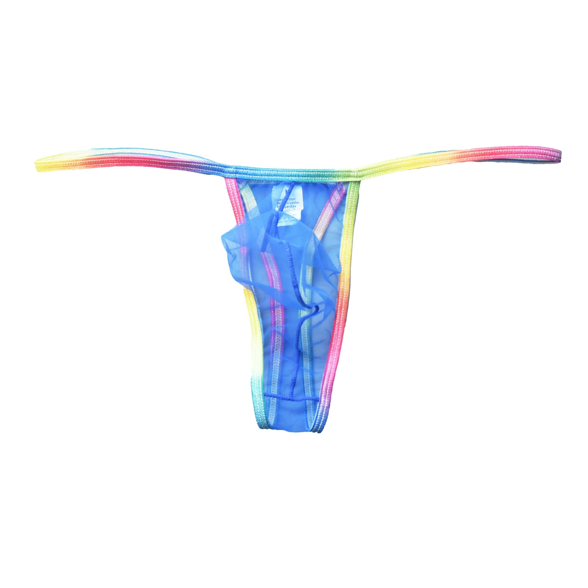 بيكيني شفاف مثير للرجال سروال داخلي على شكل حرف T من الخلف رفيع شبكي يسمح بمرور الهواء ثونج منخفض الخصر منتفخ الحقيبة شفافة من خلال ملخصات G-strings #1