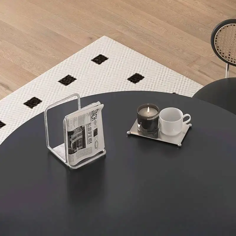 Mesa de comedor antideslizante de diseño único para el hogar, mueble nórdico resistente al agua, color negro, redondo y moderno, de lujo, Tavolo Da Pranzo