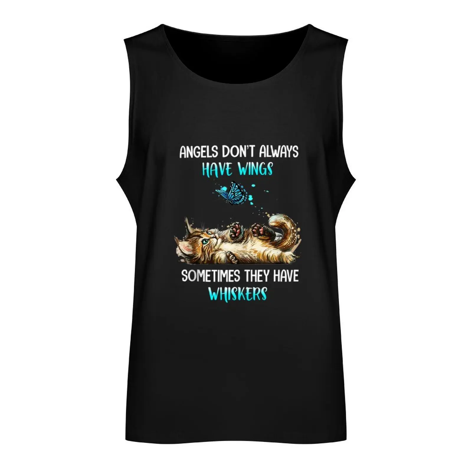 Copy of Cat angels don’t always have wings sometimes they have whiskers shirt Tank Top Men's singlets gym for men