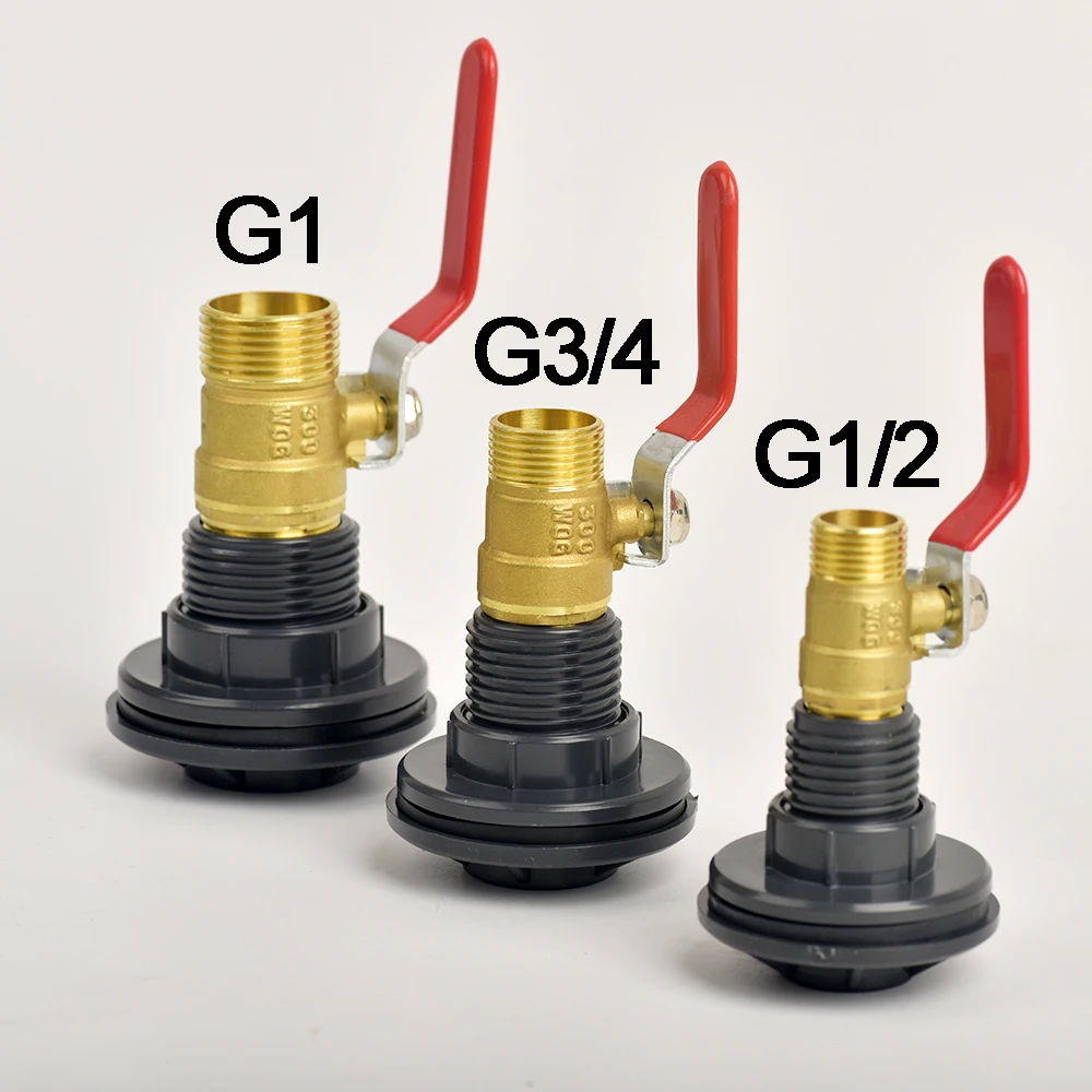 PVC Bulkhead Fitting Adapters with Brass Valve To 1/2\