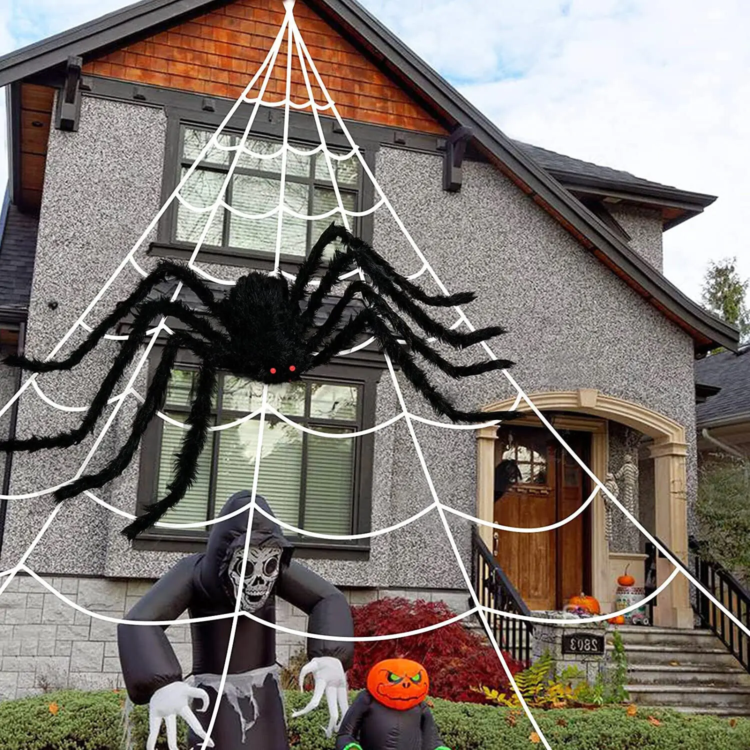 30-200cm lifelike black Okumo and Halloween decorations cobweb holiday party supplies decoration. image 2