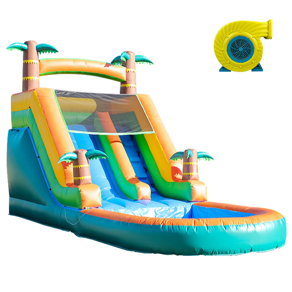 

Надувной бассейн, надувное летнее уличное оборудование для водных развлечений, надувная водная горка с двойным спуском, надувной бассейн с шариками-пузырьками