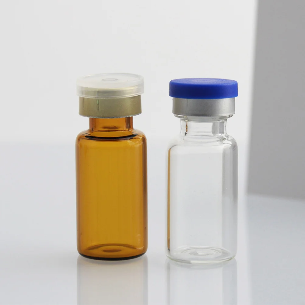 

50Pcs Sample Bottles Glass Vials Small Transparent Airtight Caps for Liquid Powder Storage Laboratory Pharmaceutical Chemistry