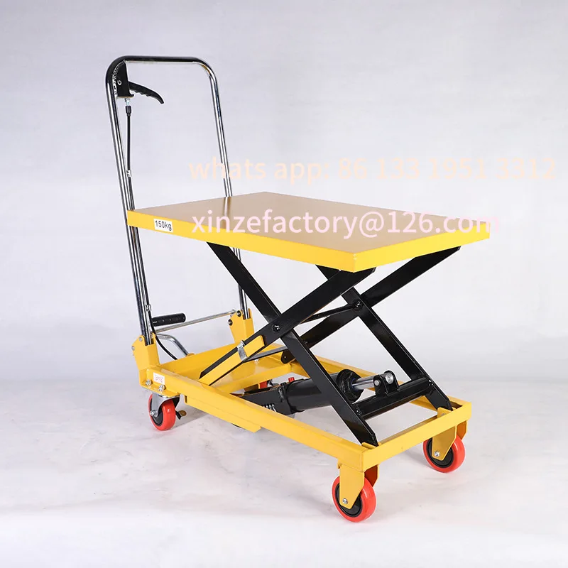 

Customizable Manual hydraulic lifting platform, abrasive handling, scissor fork hand push mobile small fixed platform truck