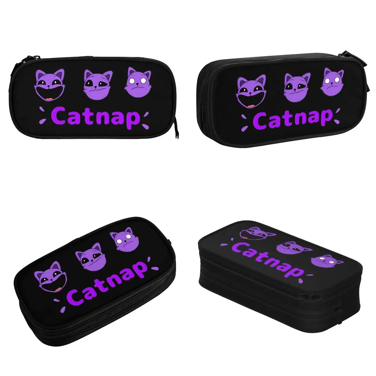 CATNAP DOGDAY Cartoon Smiling Critters Pencil Case Pencilcases Pen Holder for Student Big Capacity Bag Office Gifts Stationery