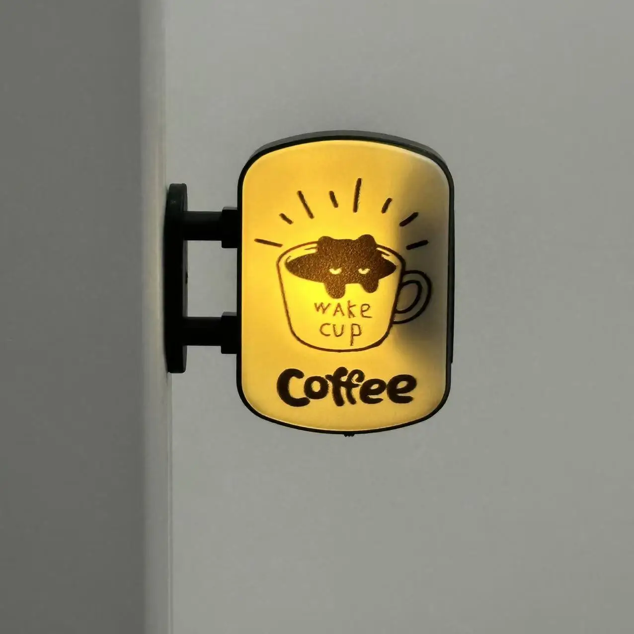 Katzen-Kaffee-Leuchtreklame-Kühlschrankmagnet, magnetisches Mini-Leuchtkasten-Schild, dekoratives Nachtlicht für Kaffeemaschine