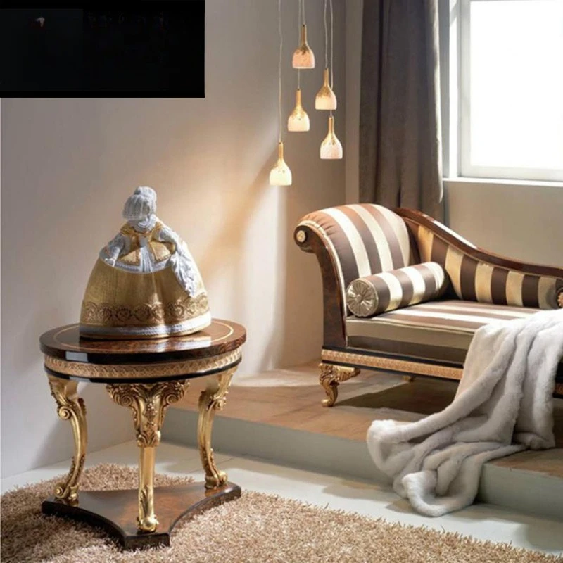 

Neoclassical Bedroom Furniture Birch Carved Beauty Couch Luxury Fabric Princess Chair Sofa Chair