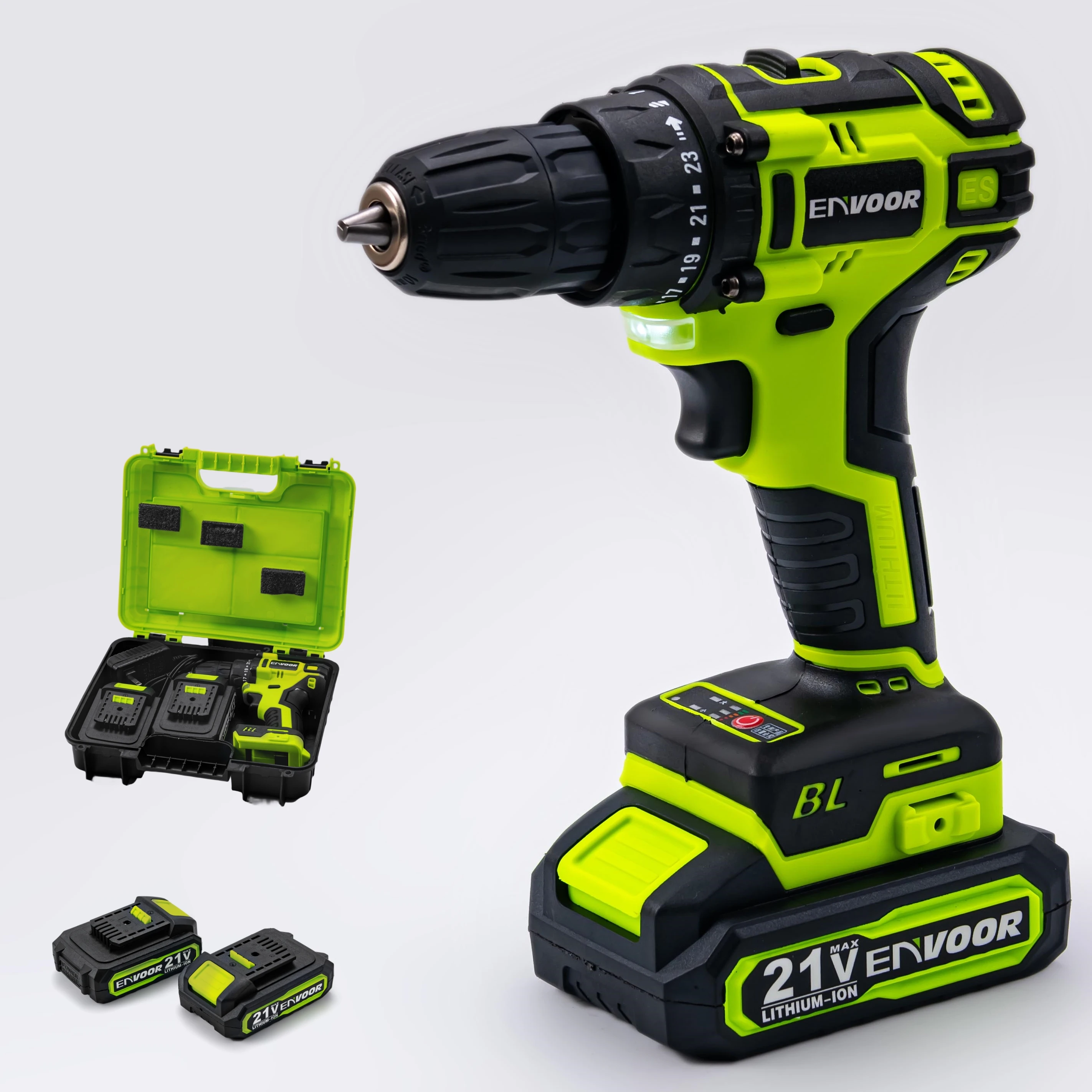 

21V LIthium Battery Brush Motor Power cordless drill set