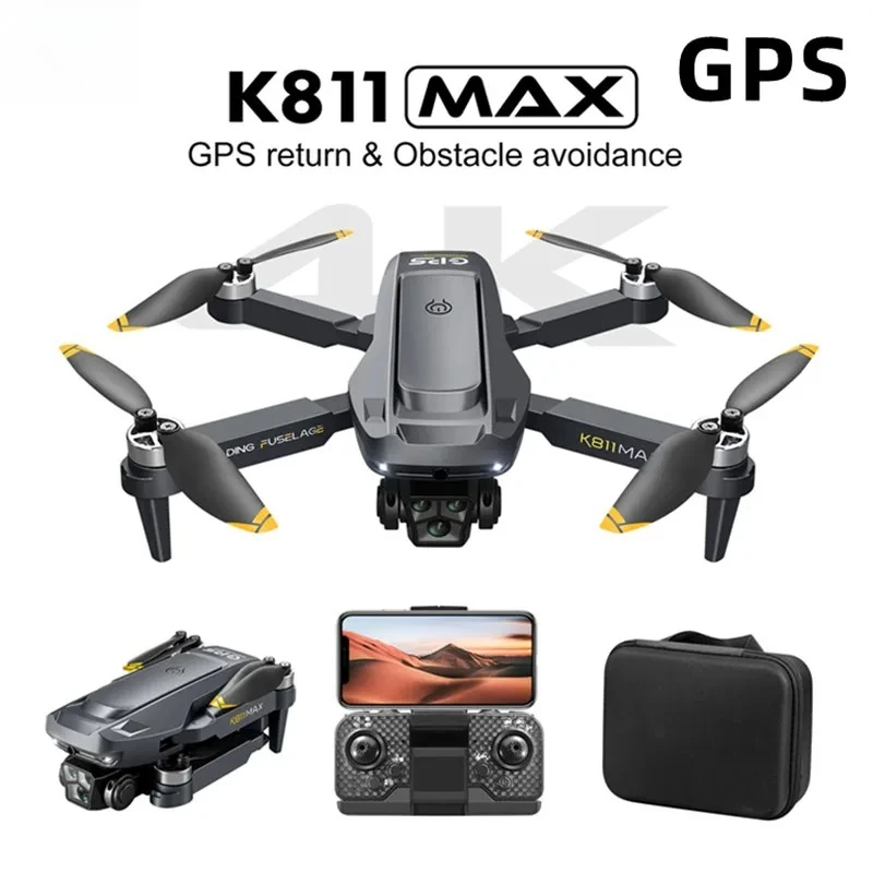 K811 Max 5G GPS Drone 4K HD Dual Lens 50X Zoom Aerial Photography Omnidirectional Obstacle Avoidance Drone 500m Mobile Control