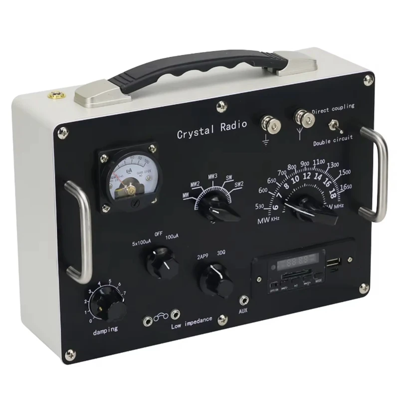 Crystal Radio Medium Wave & Shortwave Retro Crystal Radio With FM Radio & MP3 Music Player Module