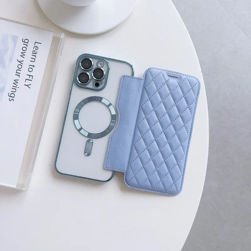 For Magsafe Card Holder Magnetic Wallet Leather PhoneCase for IPhone 16 15 11 13 14 12 Pro Max Plus Wireless Charging Book Cover