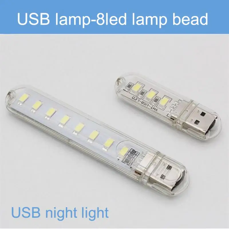 Mini Portable USB LED Book Light DC5V Ultra Bright Reading Book Lamp 3/8 LEDS Lights For Power Bank PC Laptop Notebook Lighting