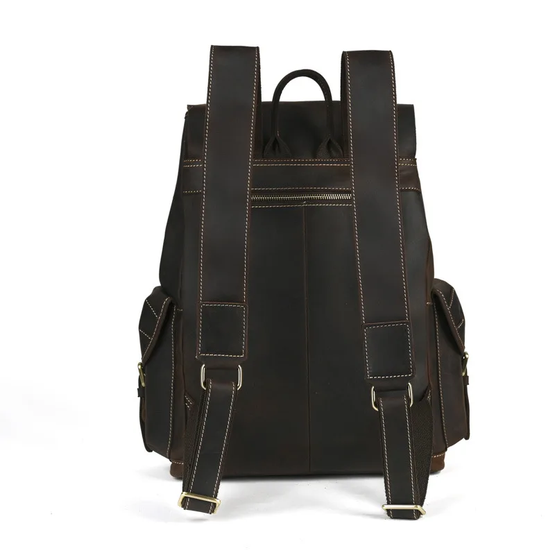 LD-Real leather backpack with multiple pockets, travel bag, Crazy Horse backpack, outdoor sports backpack