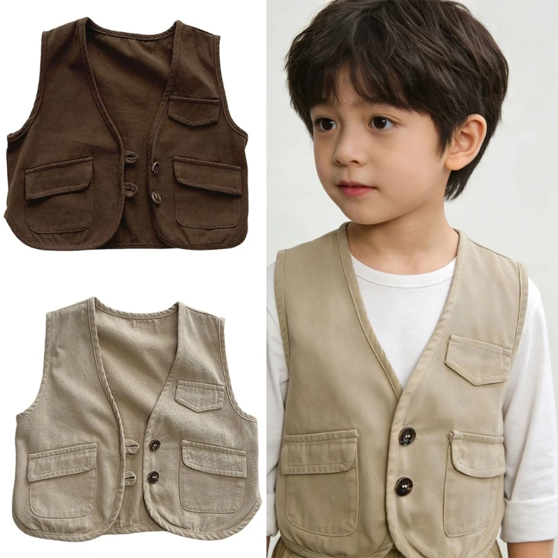 

Lightweight Cotton Vest Comfortable Boys Girls Sleeveless for Children for Spring & Fall Outdoor tasks 15UB