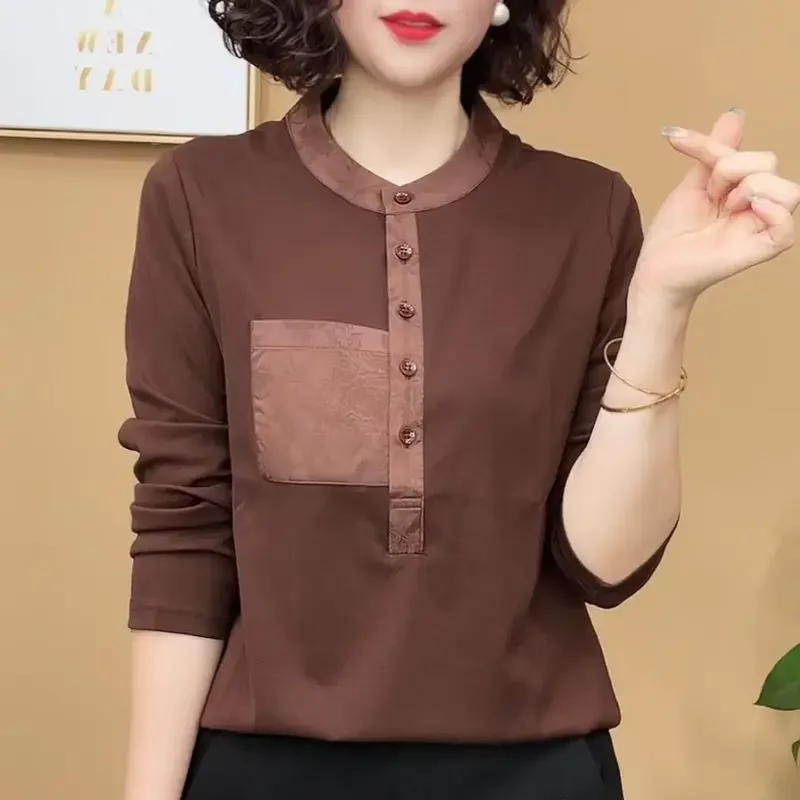 Base Versatile and Short Shirts for Women Spring and Autumn Fashionable Long-sleeved