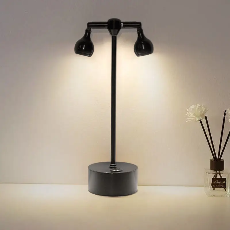 LED Jewelry Counter Spotlights Rechargeable 3W Vertical Pole Double-Head High Pole Lights KTV Bar Counter Battery Lights Lamp