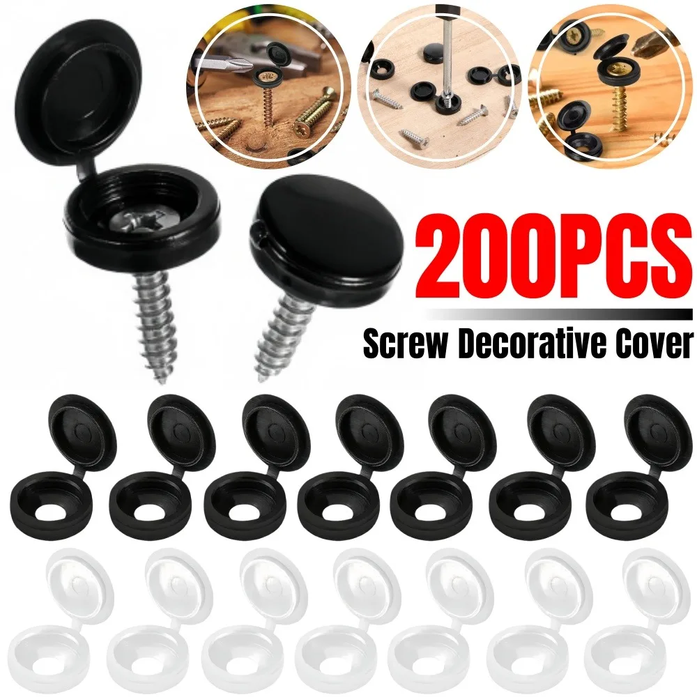 20-200PCS Car Screw Decorative Cover Hinged Plastic Self-tapping Phillips Screw Cap Cover for Car Furniture Decorative Nut Cover