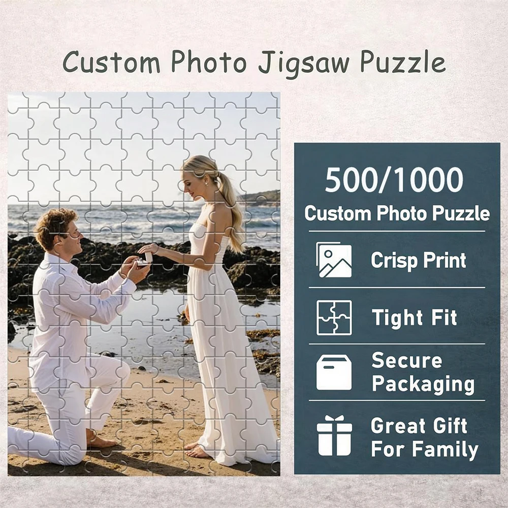 35/300/500/1043pcs Personalized Custom Photo Puzzle Wedding Photos Family Memories Personalized Gifts For Women/Men
