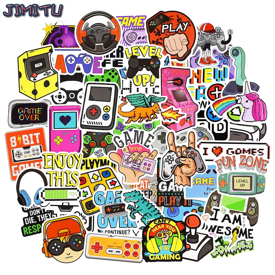 10/30/50PCS Graffiti Game Stickers Nostalgic Waterproof Sticker for Boy On Laptop PS4 Skateboard Phone Bike Guitar Vintage Decal