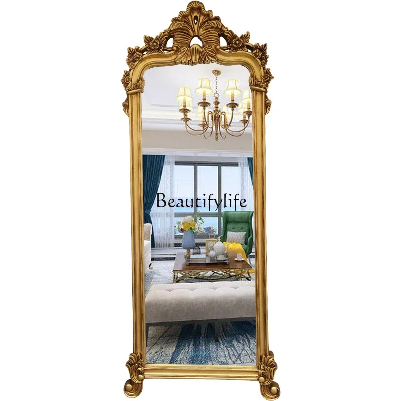 European retro full body wall hanging haircut beauty hanging mirror porch clothing store mirror