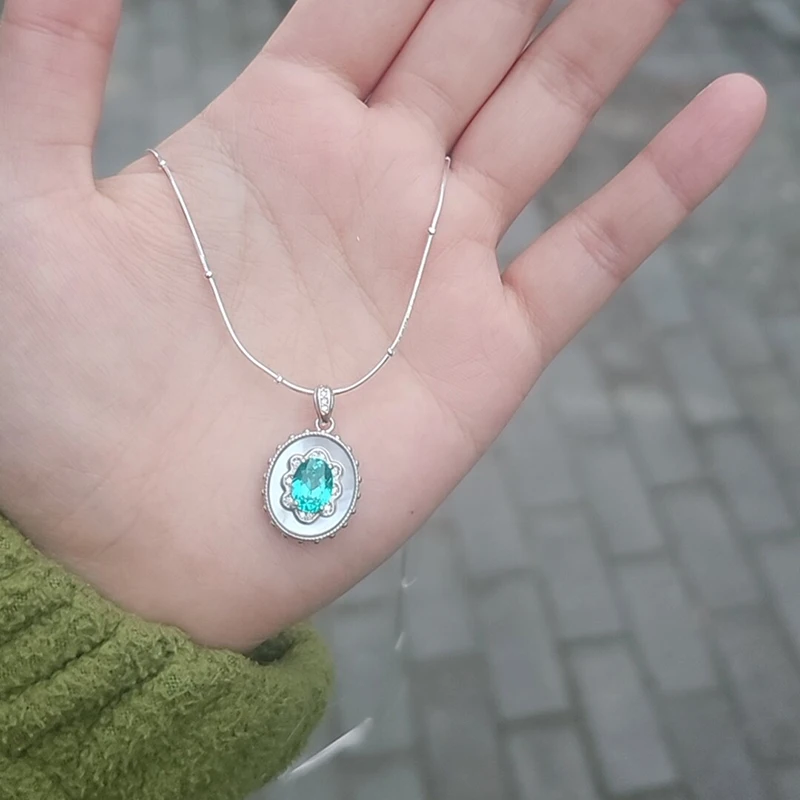 Paraiba-Labor-Saphir in Trillionenform mit VVS1-Zertifikat, Großhandelsdiamant für DIY-Anhänger, Schmuckherstellungsmaterialien, Edelstein – Detail 29
