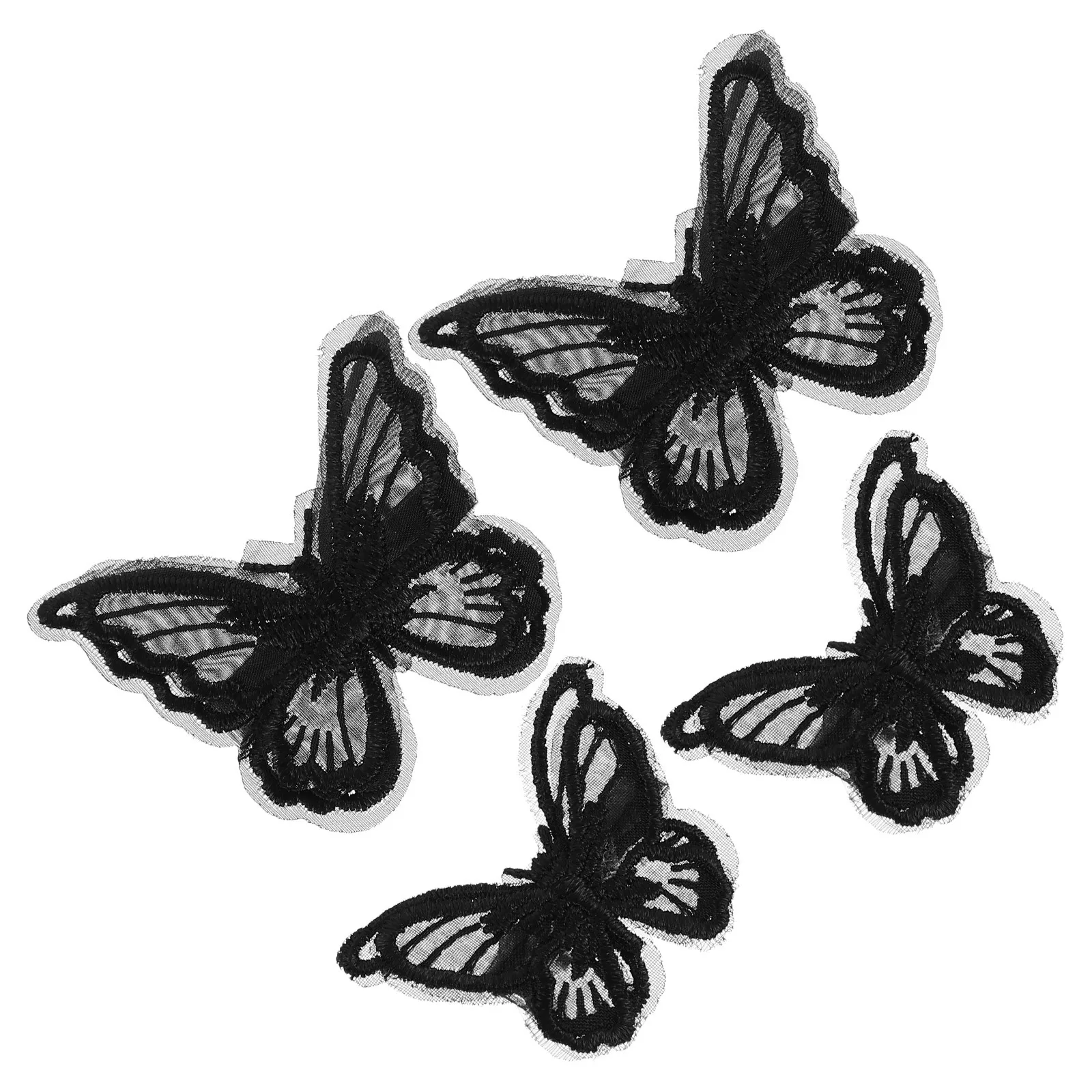 

4Pcs Lace Butterfly Hair Clips Embroidery Mesh Hairpins Wedding Birthday Party Hair Ornaments DIY Butterfly Barrettes