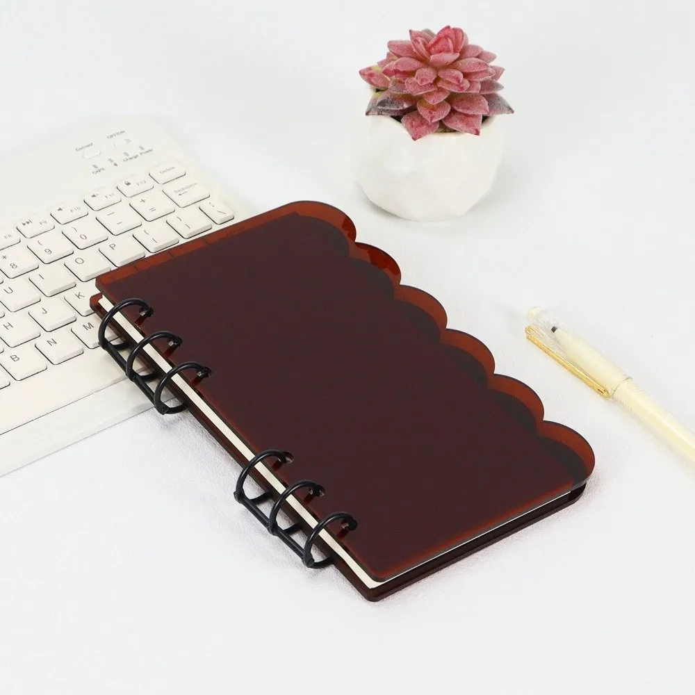 A6 Binder Notebook Set Blank Refill Paper Petal Edge Acrylic Cover Refillable Notebook Detachable Loose-leaf Notebook