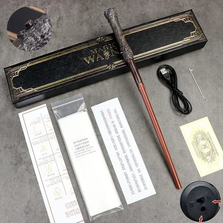 Harries Vuurspuwende magische toverstokken Volledig assortiment magische rekwisieten Glow Magic Wand Halloween Kerst Cosplay Geschenken Speelgoed