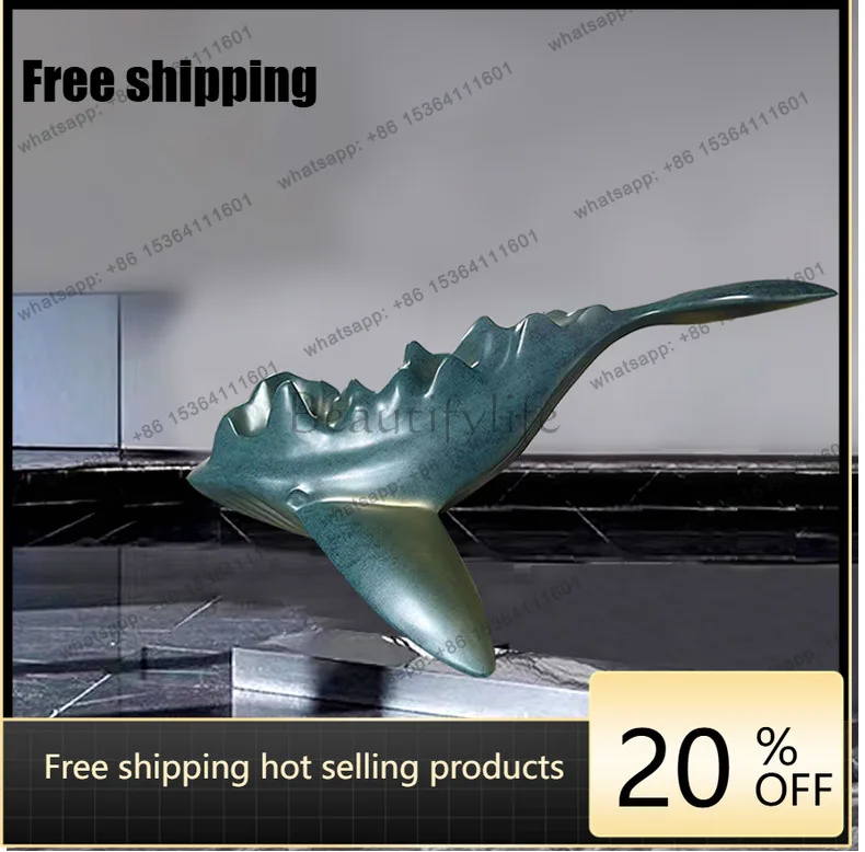 LJY fiberglass whale sculpture custom lobby aquarium exhibition hall decoration handicraft ornament