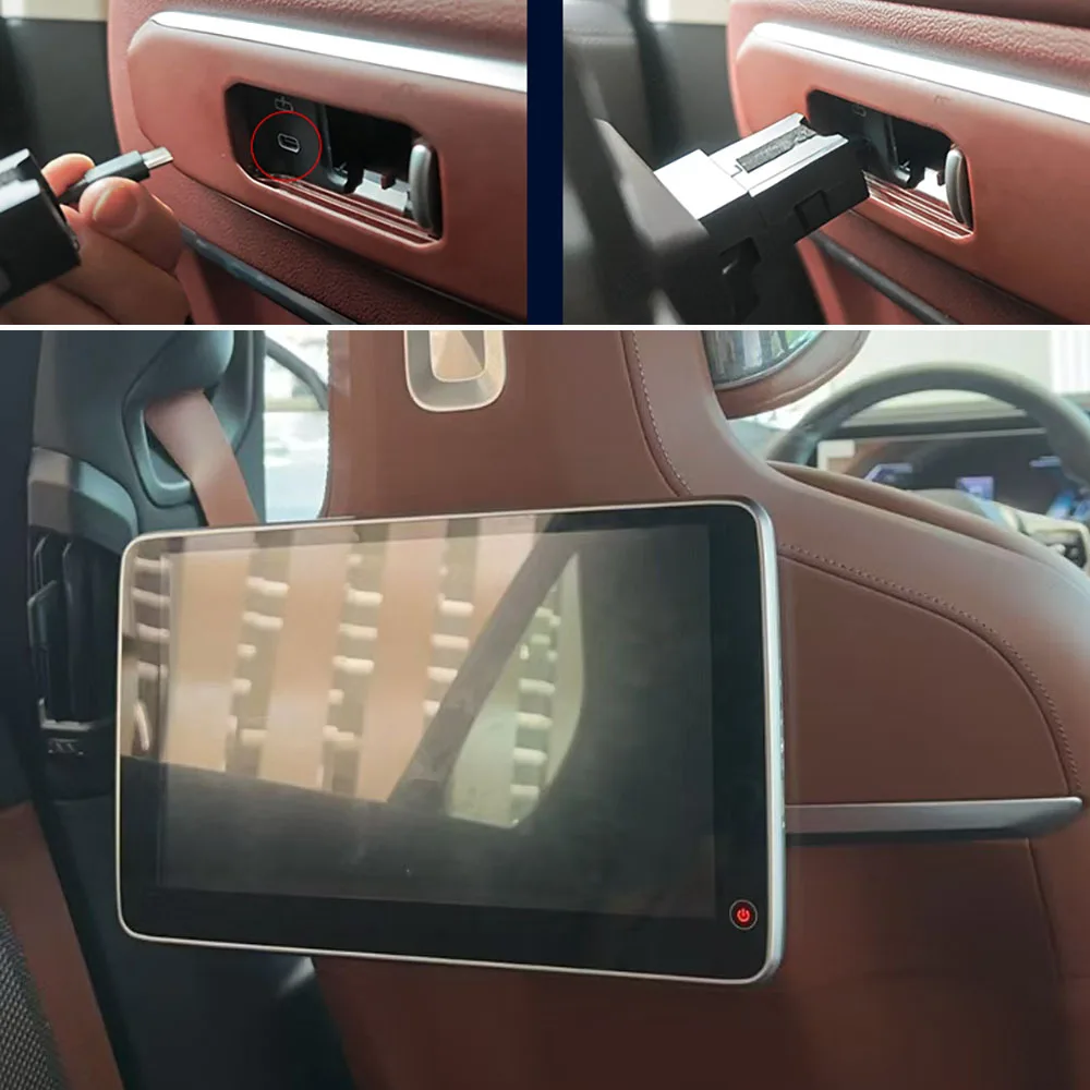 2026 Latest UI Style TV Rear Seat Screen For BMW 5 7 Series WiFi Car Headrest Monitor Android 12 Bluetooth Mirror Link Wireless