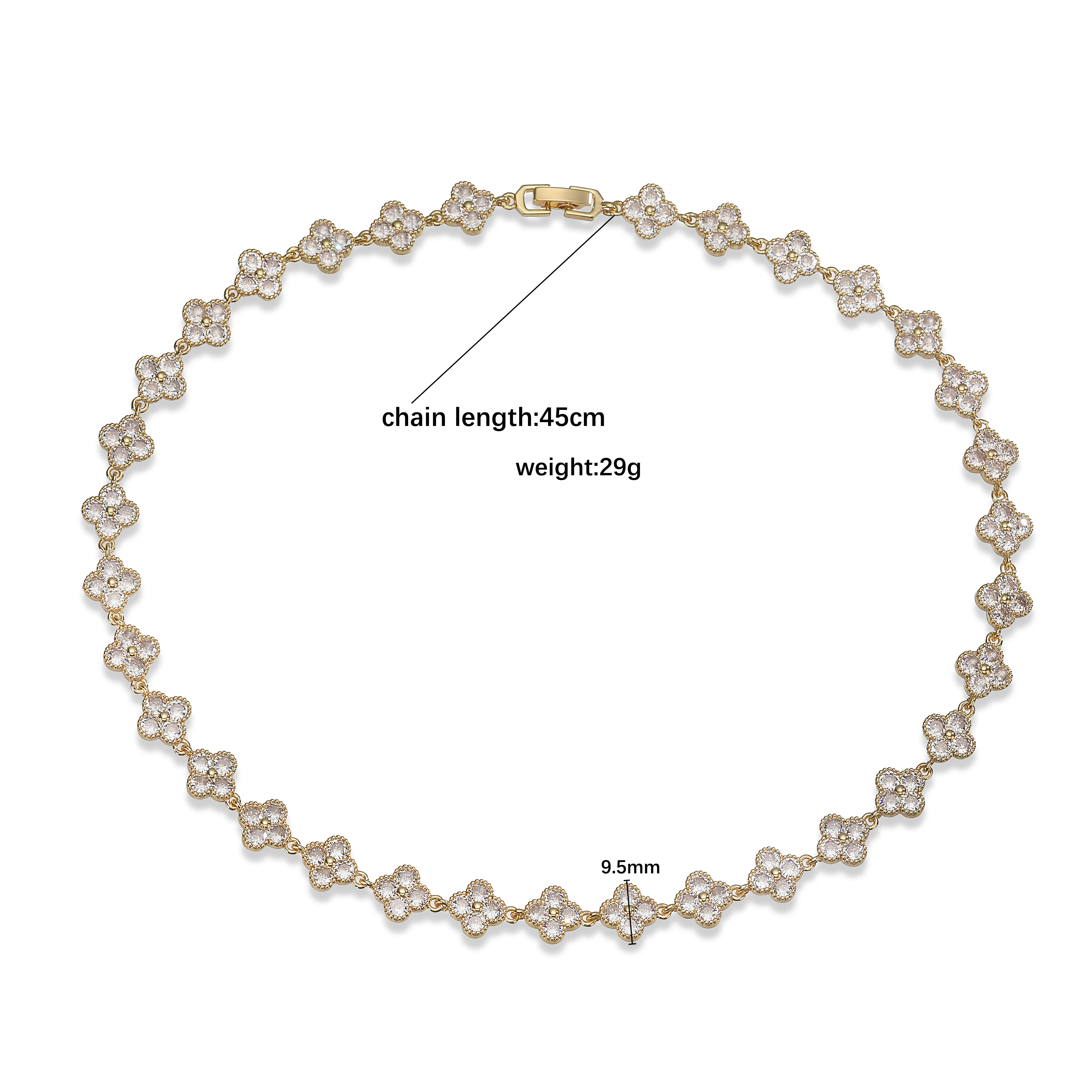 Multi-Color Zircon Flower Bracelet/Necklace Gift Set