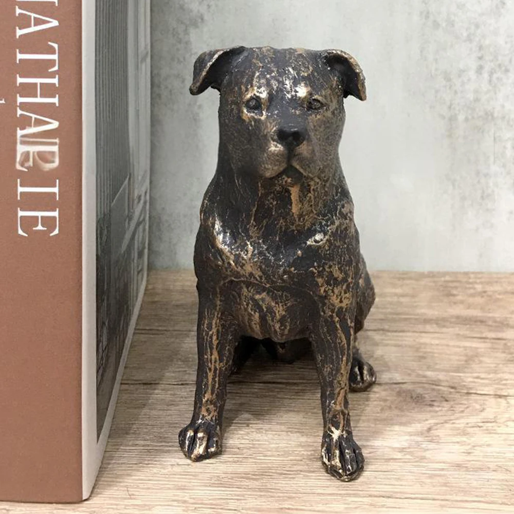 زخرفة الكلب المقلدة البرونزية لتزيين سطح المكتب الداخلي لسلالات كلب السلوقي سبرينغر الذليل عناصر ديكور المنزل #2