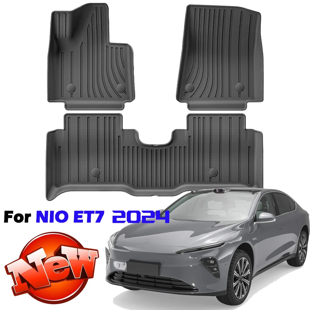 Compatible for NIO ET7 2024 TPE 3D Car Floor Mats,All-Weather Trunk Pad Foot Pad Set Interior Accessories (Left Rudder)