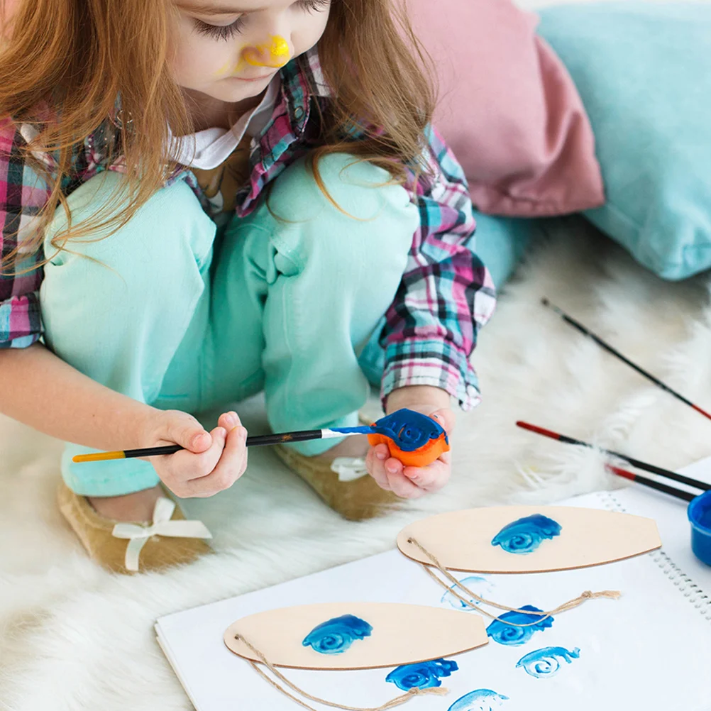 20Pcs Wooden Surfboard Hanging Ornaments DIY Beach Theme Decorations Coastal Unfinished Surfboard Cutouts for Farmhouse Home